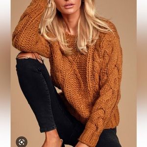 Lulus orange chunky sweater S